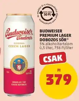 PENNY Budweiser Premium Lager Dobozos Sör ajánlat