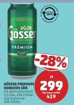 PENNY Gösser Premium Dobozos Sör ajánlat