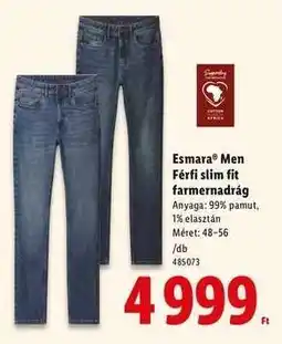 Lidl esmara MEN Férfi slim fit farmernadrág ajánlat