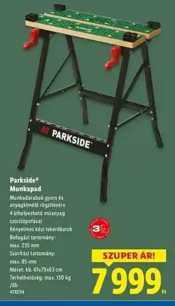 Lidl PARKSIDE Munkapad ajánlat
