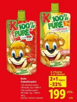 Lidl Kubu Gyümölcspüré ajánlat
