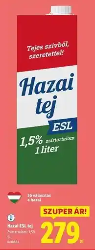 Lidl Hazai ESL tej ajánlat