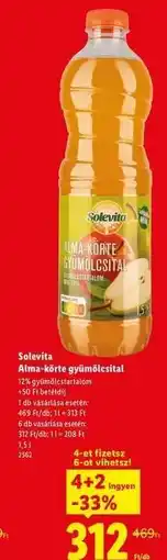 Lidl Solevita Alma-körte gyümölcsital ajánlat