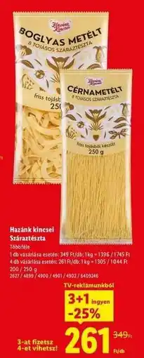 Lidl HAZÁNK KINCSEI Száraztészta ajánlat