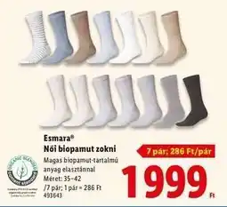 Lidl Esmara Női biopamut zokni ajánlat