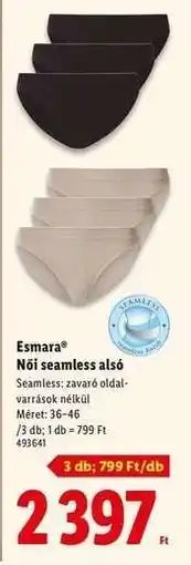 Lidl ESMARA Női seamless alsó ajánlat