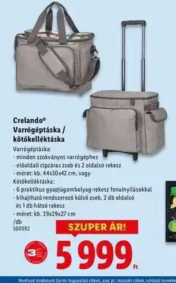 Lidl CRELANDO Varrógéptáska / kötőkelléktáska ajánlat