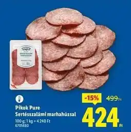 Lidl Pikok Pure Sertésszalámi marhahússal ajánlat