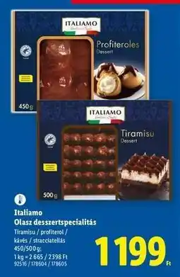 Lidl ITALIAMO Olasz desszertspecialitás ajánlat