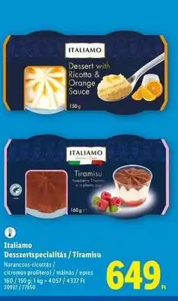 Lidl Italiamo Desszertspecialitás / Tiramisu ajánlat