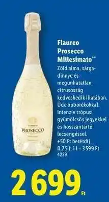 Lidl FLAUREO Prosecco Millesimato ajánlat