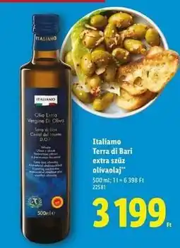 Lidl ITALIAMO Terra di Bari extra szűz olívaolaj ajánlat
