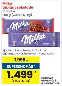 Spar MILKA Táblás csokoládé ajánlat