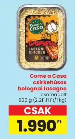 Spar Come a Casa csirkehúsos bolognai lasagne ajánlat