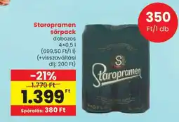 Spar Staropramen sörpack ajánlat
