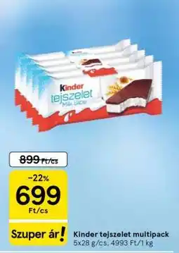 Tesco Kinder tejszelet multipack ajánlat