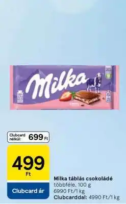 Tesco MILKA Táblás csokoládé ajánlat