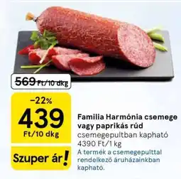 Tesco Familia Harmónia csemege vagy paprikás rúd ajánlat