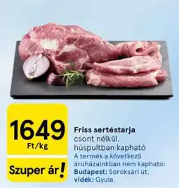 Tesco Friss sertéstarja ajánlat
