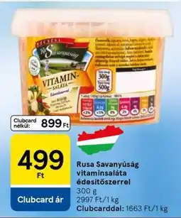 Tesco Rusa Savanyúság vitaminsaláta édesítőszerrel ajánlat