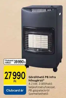 Tesco Gördíthető PB infra hősugárzó ajánlat