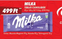 CBA MILKA TÁBLÁS CSOKOLÁDÉ ajánlat