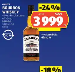 ALDI CLARKE'S BOURBON WHISKEY ajánlat