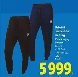Lidl Felnőtt szabadidő-nadrág ajánlat