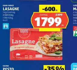 ALDI GOOD CHOICE LASAGNE ajánlat