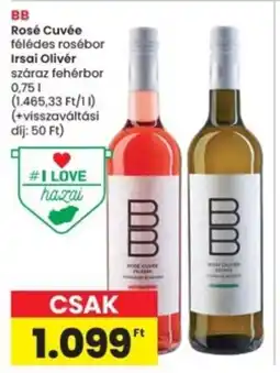 Interspar BB Rosé Cuvée félédes, Irsai Olivér ajánlat