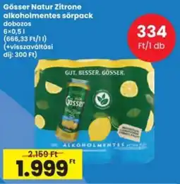 Interspar Gösser Natur Zitrone alkoholmentes sörpack ajánlat