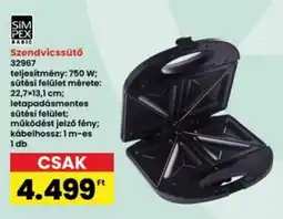 Interspar SiM PEX BASIC Szendvicssütő ajánlat