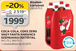Auchan Coca-Cola, Coke Zero, Fanta narancs szénsavas üdítőital ajánlat