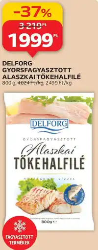 Auchan Delforg gyorsfagyasztott alaszkai tőkehalfilé ajánlat