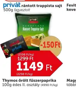 PRIVÁT PRIVÁT rántott trappista sajt ajánlat