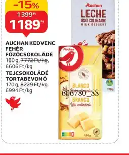 Auchan AUCHAN FEHÉR FŐZŐCSOKOLÁDÉ ajánlat