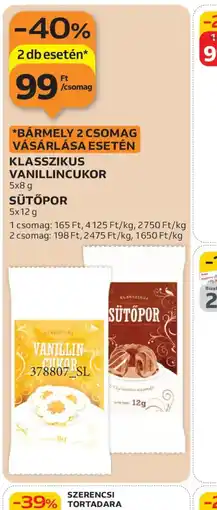 Auchan KLASSZIKUS VANILLINCUKOR ÉS SÜTŐPOR ajánlat