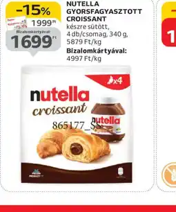 Auchan NUTELLA GYORSFAGYASZTOTT CROISSANT ajánlat