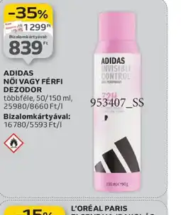 Auchan ADIDAS NŐI VAGY FÉRFI DEZODOR ajánlat