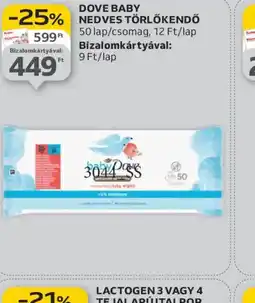 Auchan DOVE BABY NEDVES TÖRLŐKENDŐ ajánlat