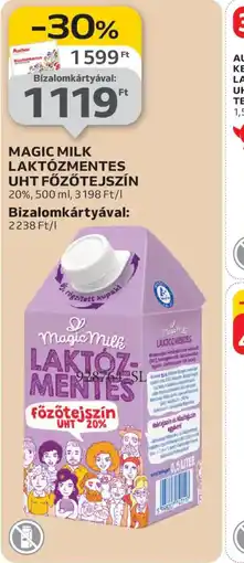 Auchan MAGIC MILK LAKTZMENTES UHT FŐZŐTEJSZÍN ajánlat