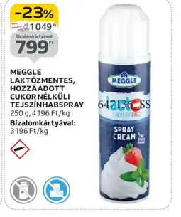 Auchan MEGGLE LAKTZMENTES TEJSZÍNHABSPRAY ajánlat