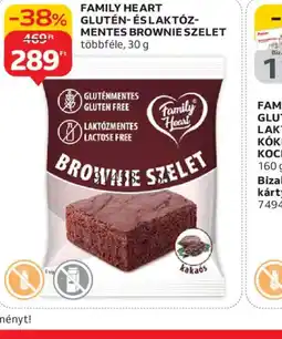 Auchan FAMILY HEART GLUTÉN- ÉS LAKTZMENTES BROWNIE SZELET ajánlat