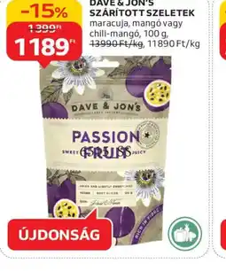Auchan DAVE & JON'S SZÁRÍTOTT SZELETEK ajánlat