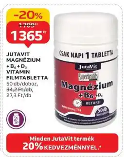 Auchan JUTAVIT MAGNÉZIUM + B6 + D3 VITAMIN FILMTABLETTA ajánlat
