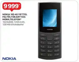 Auchan NOKIA 105 4G Yettel feltöltőkártyás mobiltelefon ajánlat