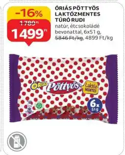 Auchan Óriás Pöttyös Laktózmentes Túró Rudi ajánlat
