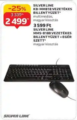 Auchan SILVER LINE KB-MM818 VEZETÉKES BILLENTYŰZET ajánlat
