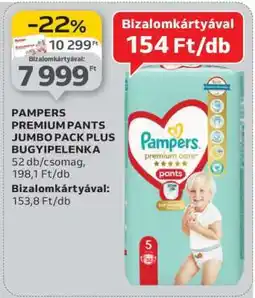 Auchan Pampers Premium Pants Jumbo Pack Plus Bugyipelenka ajánlat