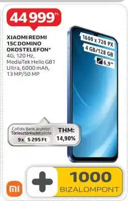 Auchan Xiaomi Redmi 15C Domino Okostelefon ajánlat